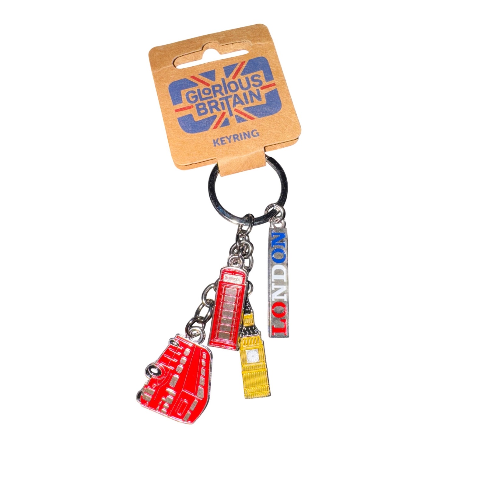 Glorious Britain Keyring London Bus Phone Booth Big Ben Charm Souvenir Gift New